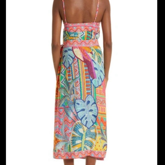 Farm rio xs tapestry wrap halter neck dress new - Picture 2 of 5